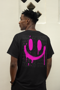 Neon Drip back-print tee by Lines Of White — back view, worn by a man with short hair
