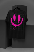 Neon Drip Smiley Tee Pink