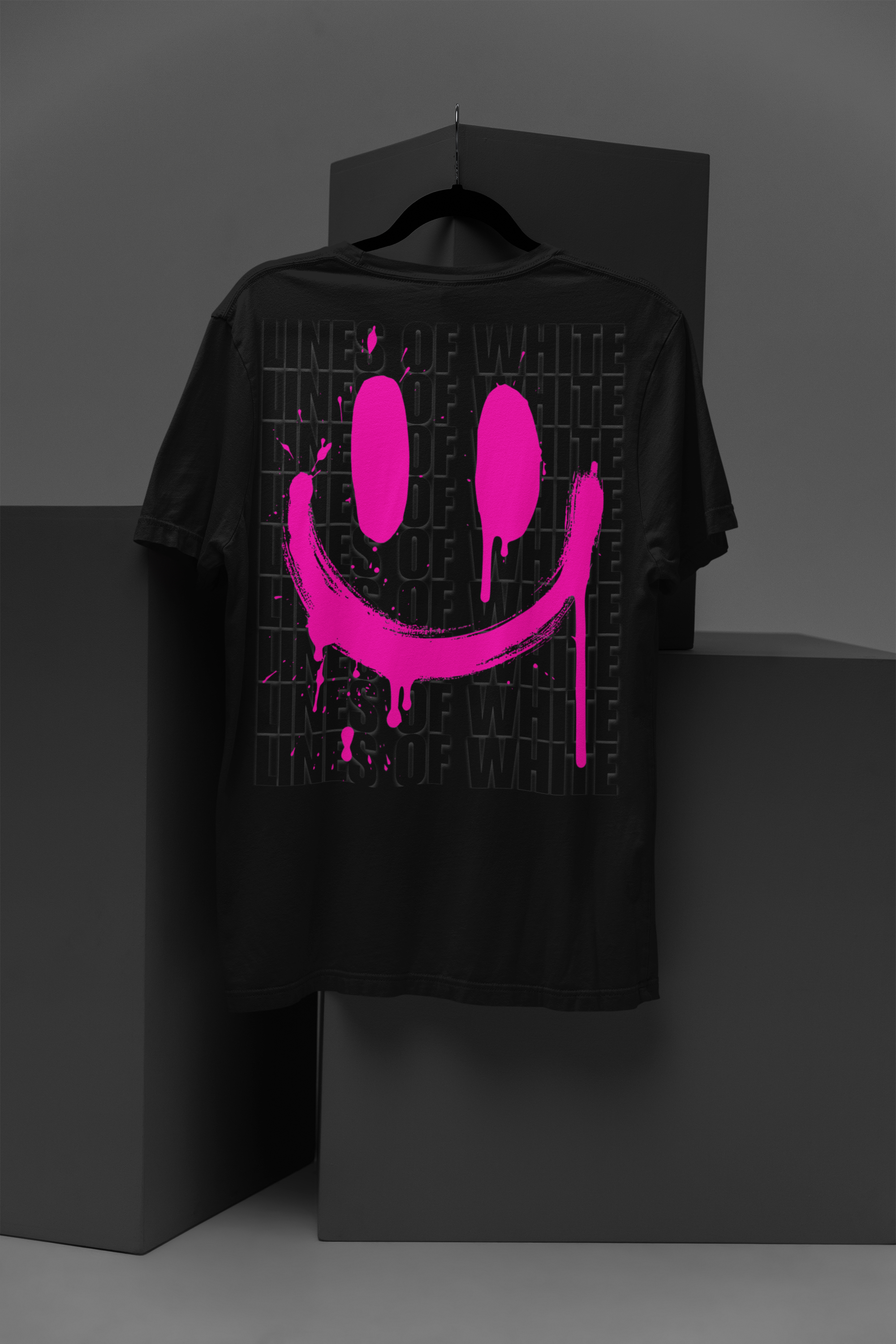 Neon Drip Smiley Tee Pink
