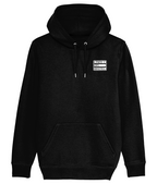 Melting Pink Smile — Black hoodie — front — white background