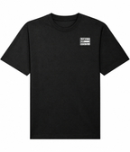 Melting Pink Smile — Black tee — front — white background