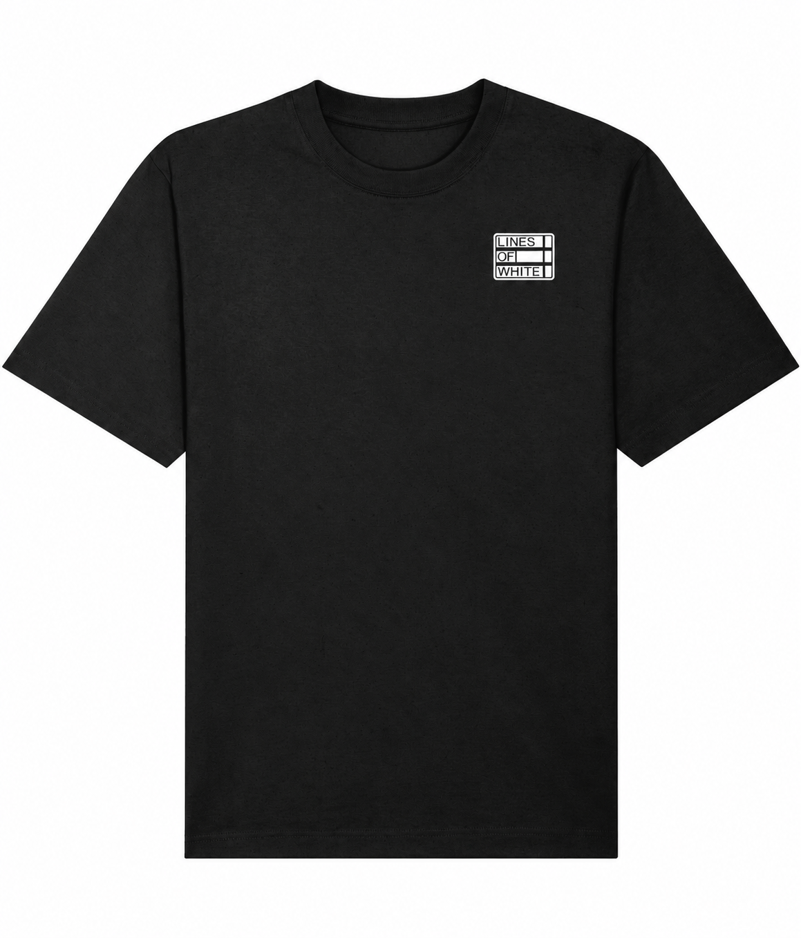 Melting Yellow Smile — Black tee — front — white background