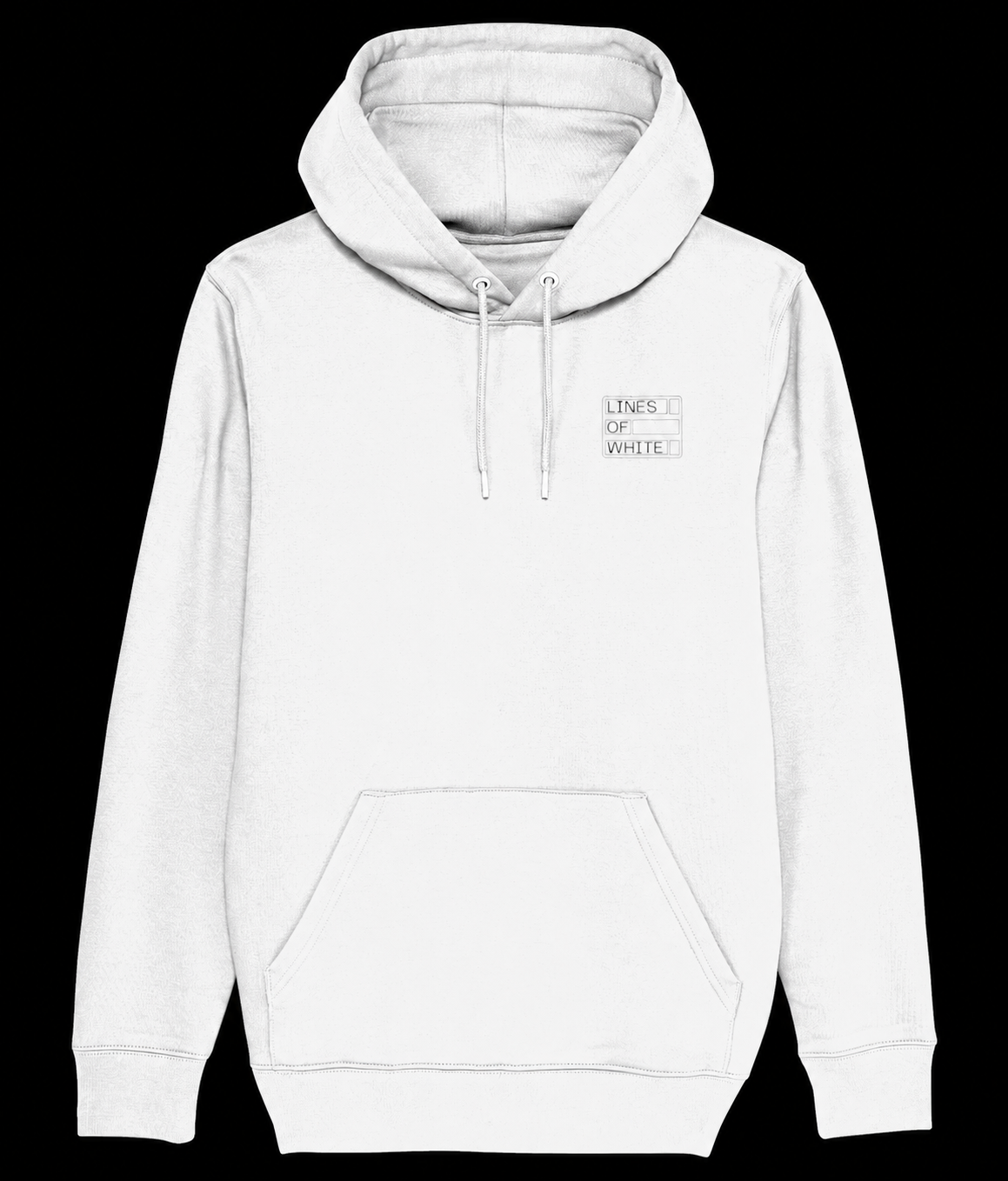 Melting yellow Smile white hoodie — front — black background